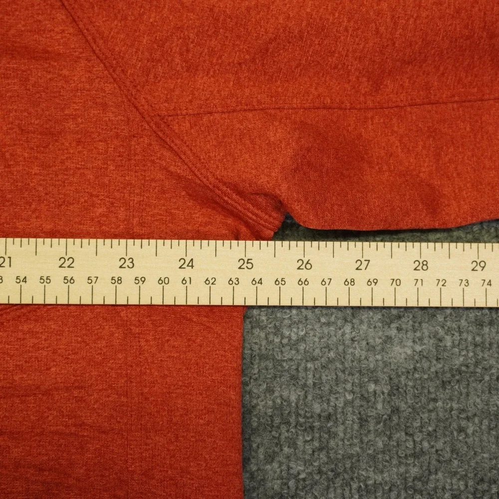 The North Face Pullover Men XL Orange Quarter Zip Heathered Activewear Pocket
